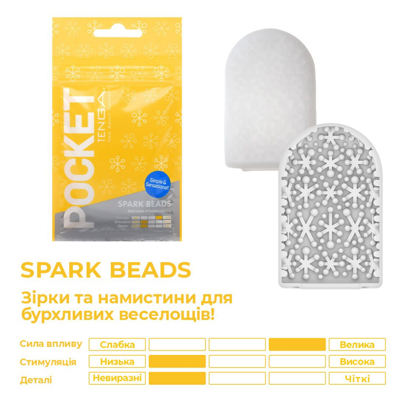 Мастурбатор TENGA Pocket Spark Beads – вигляд збоку