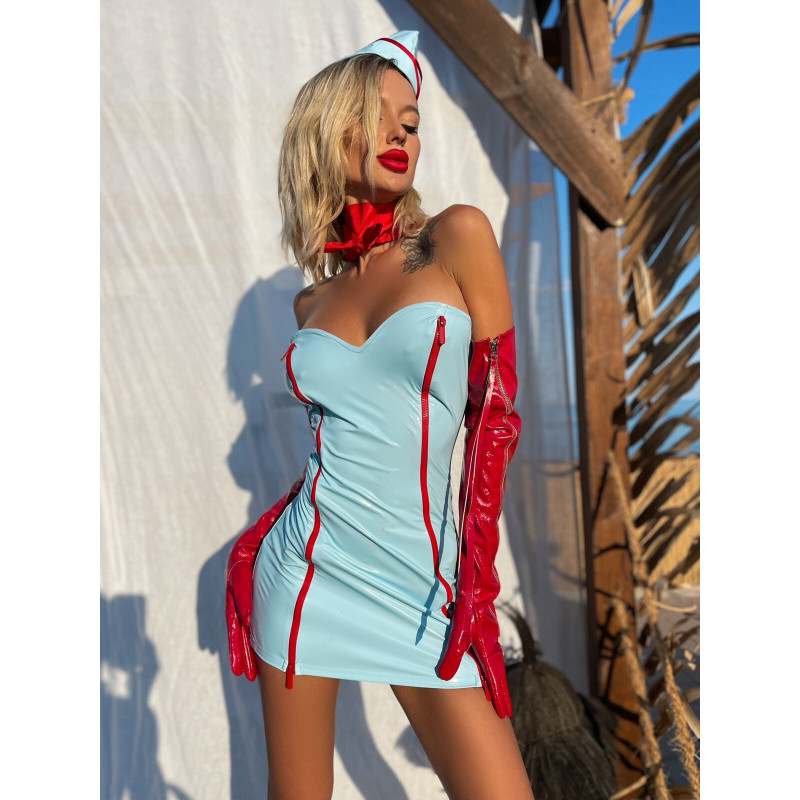 Рольовий костюм стюардеси 'Приголомшлива Жанна' D&A, текстура тканини сукні, розмір M