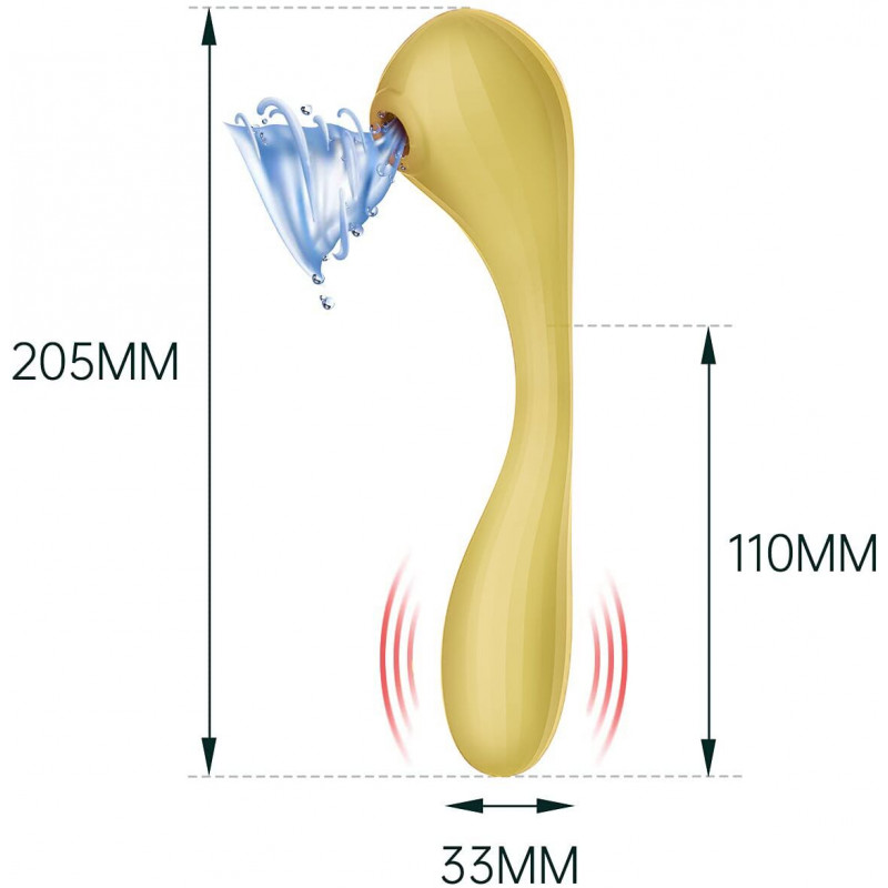 Magic Motion Bobi Yellow, вид збоку, жовтий вакуумний стимулятор