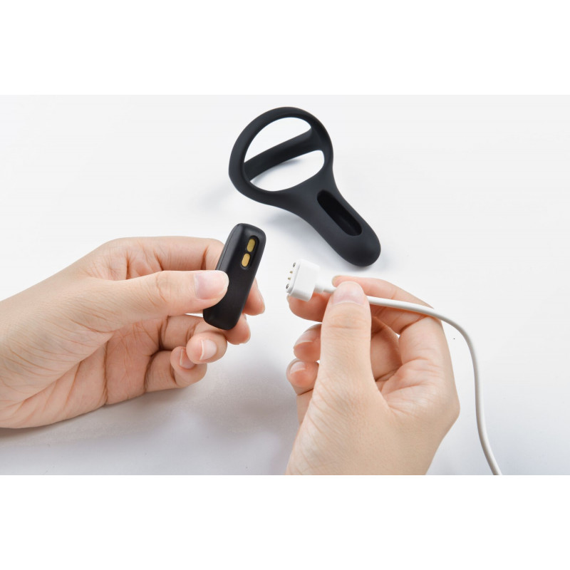 Подвійне ерекційне кільце Fun Town Rise Black, елемент керування через смартфон