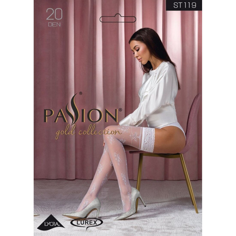 Упаковка панчох Passion ST119 3/4 white: стильне пакування бренду Passion