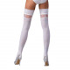 Білі панчохи Passion ST121 1/2 з силіконовою резинкою, вид збоку, демонструючи гладку текстуру