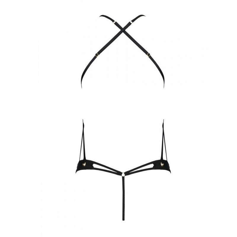 Деталі ремінців та перфорації на чорному боді Passion Tamaris Body L/XL з екошкіри