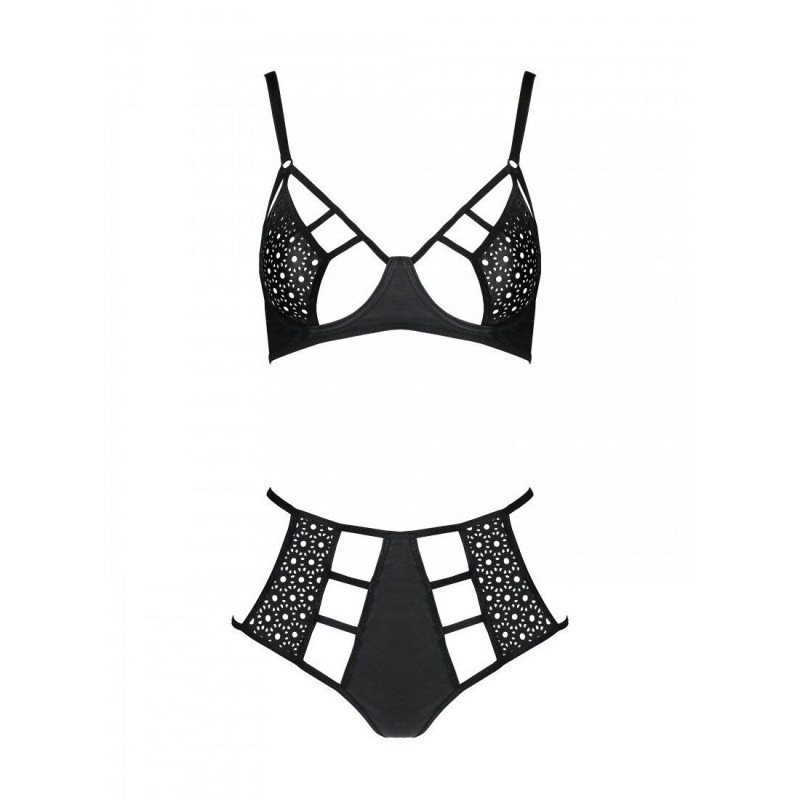 Комплект Passion Tamaris Set black L/XL: текстура м'якої екошкіри, приємної на дотик