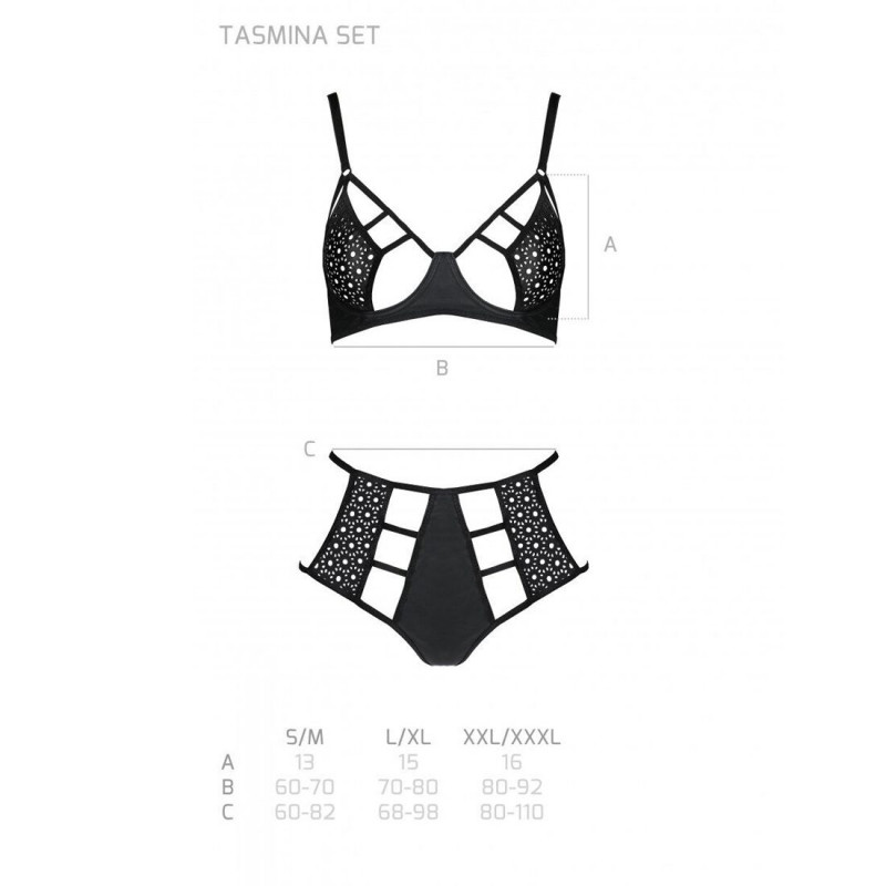 Екошкіра Passion Tamaris Set black S/M, крупний план текстури та швів