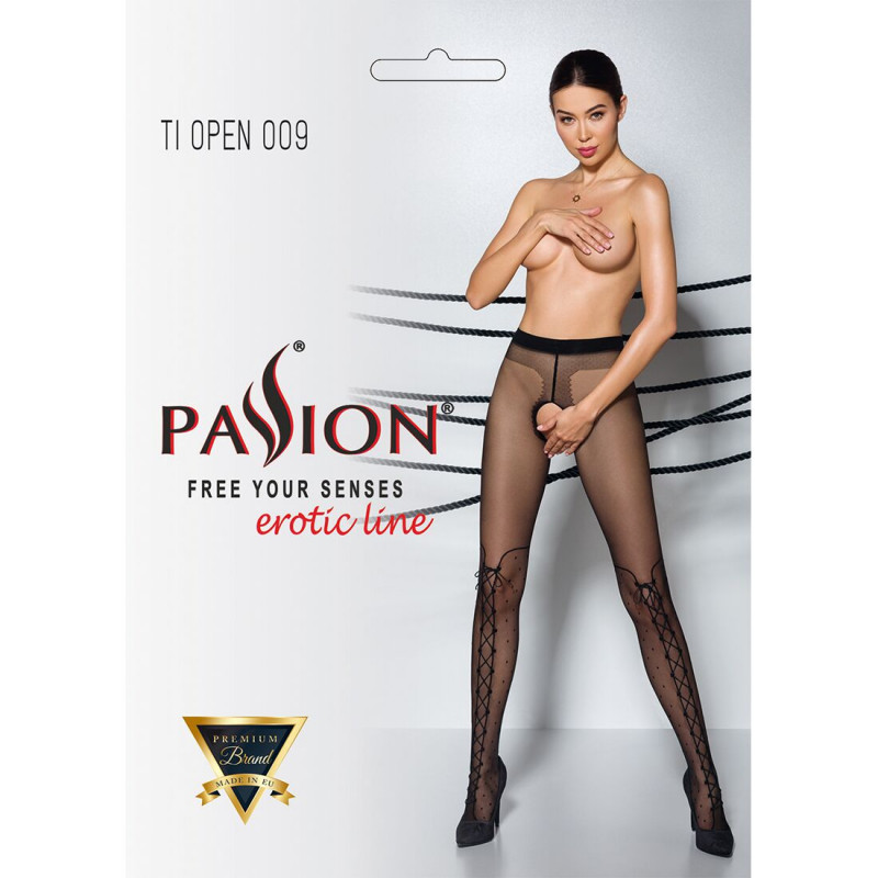 Текстура тканини колготок Passion TIOPEN 009 3/4 (20 den) чорні