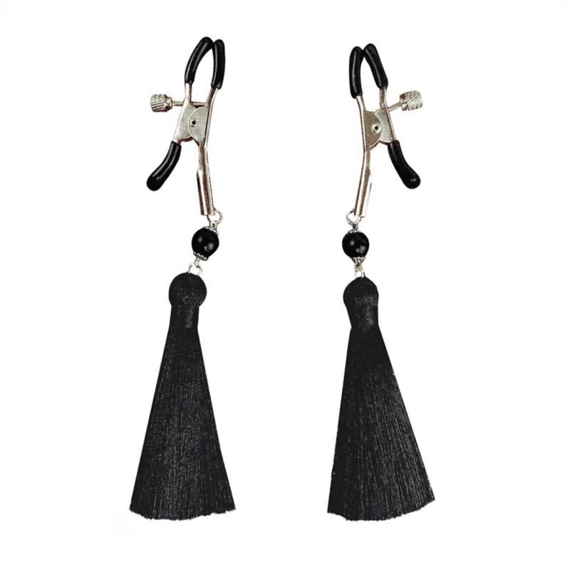 Затискач для сосків Art of Sex Black Tassels, вид збоку, з елементами дизайну