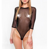 Сексуальне боді-сітка з рукавами Art of Sex - Sheril чорне, розмір XS-M