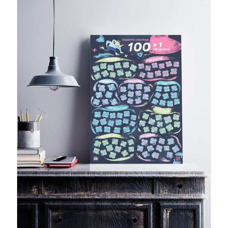 Упаковка скретч-постера FunGamesShop 100+1 Свидание, качество материалов