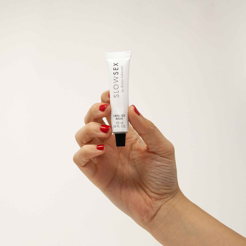 Упаковка стимулювального бальзаму Bijoux Indiscrets Slow Sex Oral sex balm