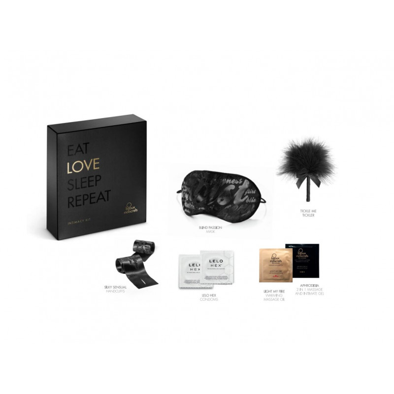 Детальний вигляд подарункового набору Bijoux Indiscrets INTIMACY LOVE (black) з елементами дизайну