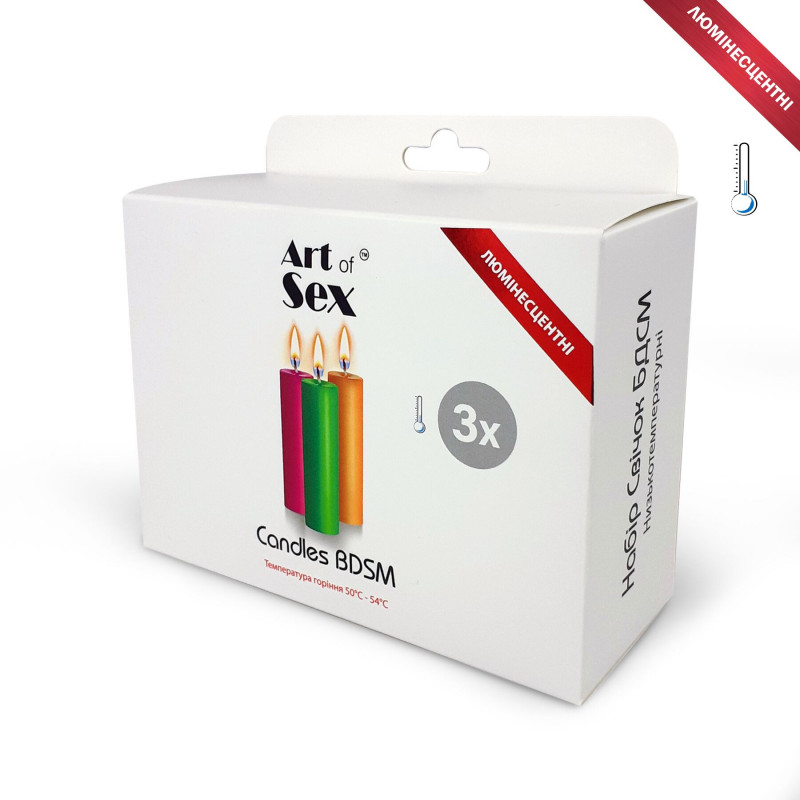 Набір воскових свічок Art of Sex S 10 см (3 шт) - три свічки поруч, вид зверху
