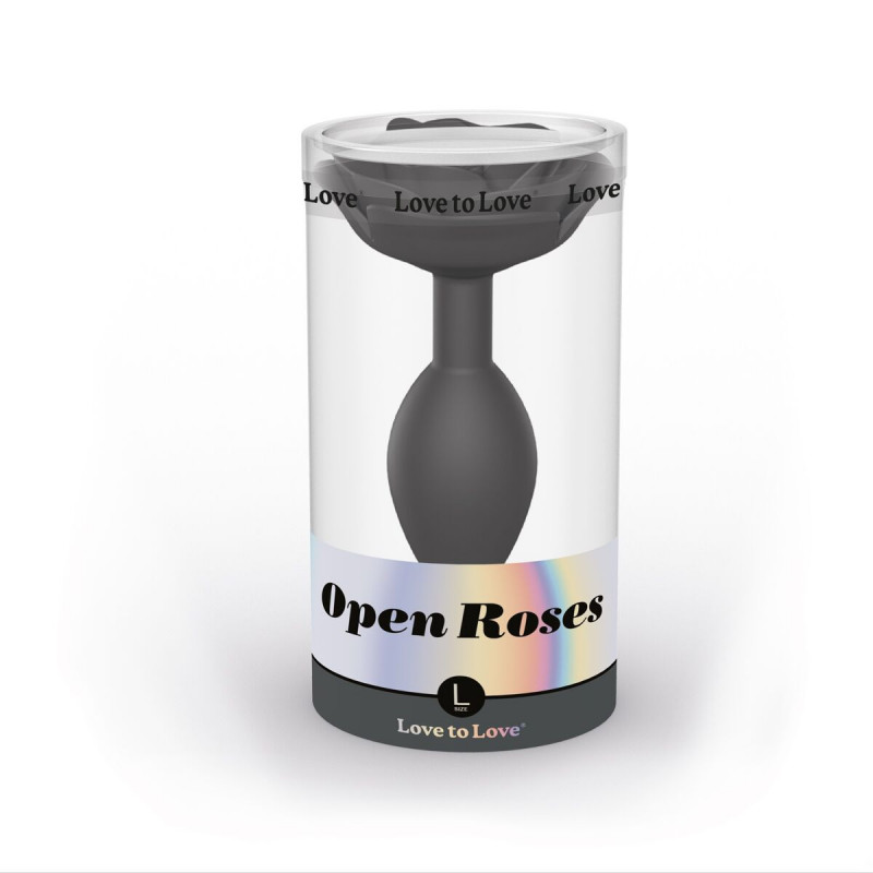 Анальна пробка Love To Love OPEN ROSES силіконова L Black Onyx, розмір L