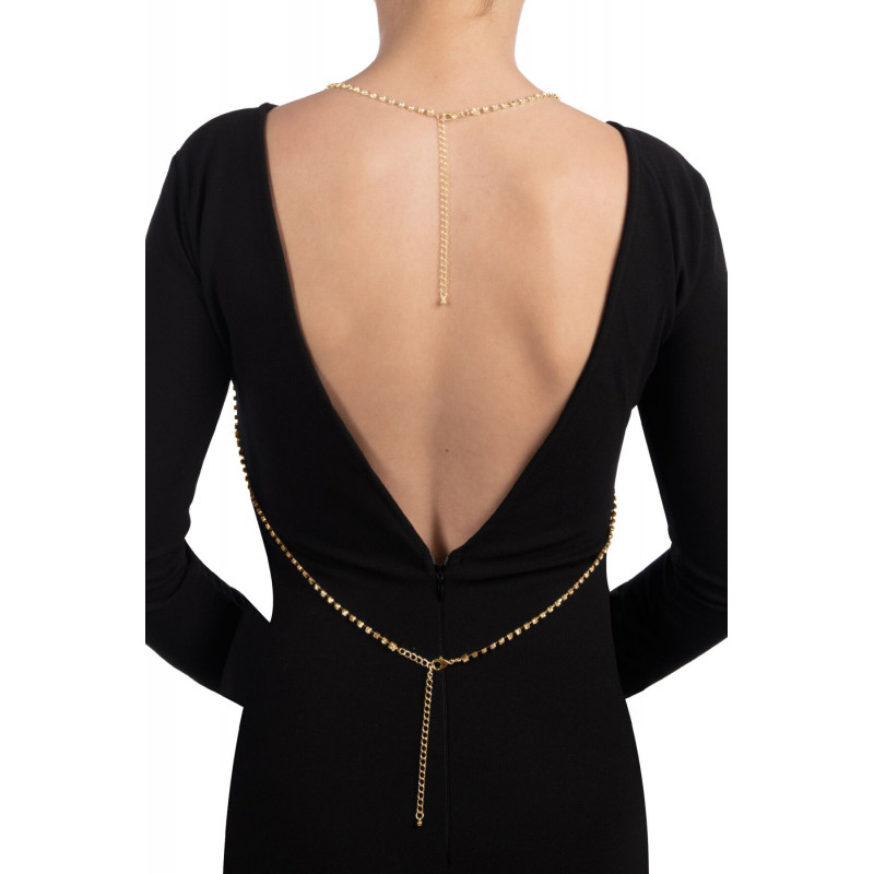 Золотистий ланцюжок для бюста Bijoux Pour Toi – Elena Gold, детальний вигляд стразів та металу