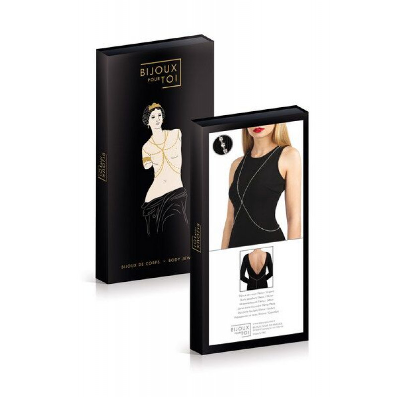 Подарункова упаковка сріблястого ланцюжка для бюста Bijoux Pour Toi – Elena Silver, вишуканий дизайн