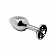 Металева анальна пробка Alive Mini Metal Butt Plug з кристалом Black M
