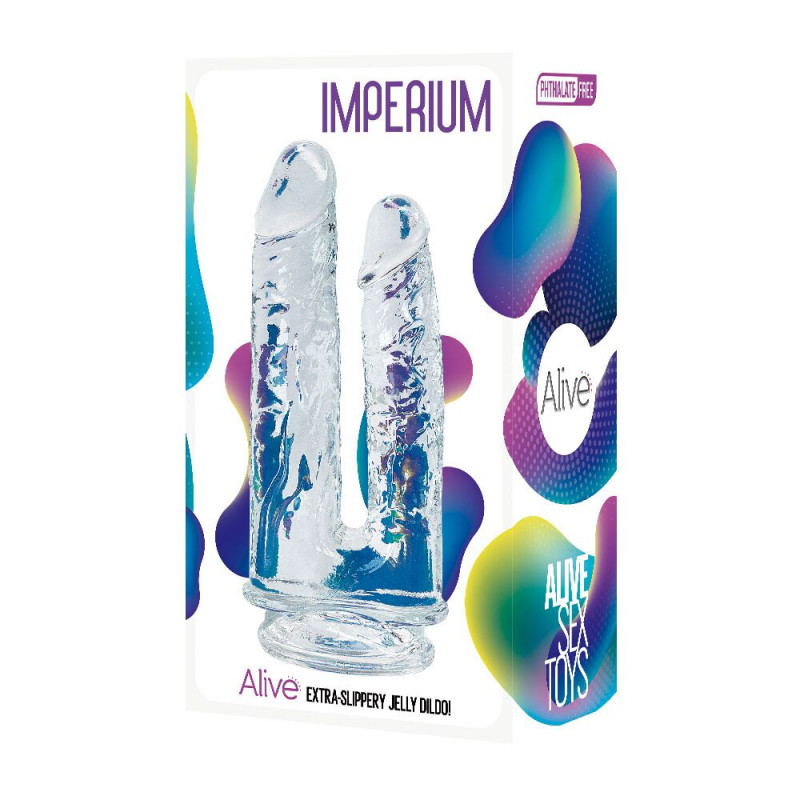 Упаковка фалоімітатора Alive Imperium Jelly Dildo, вигляд збоку