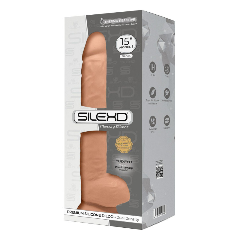 Упаковка фалоімітатора SILEXD Kingston Flesh 15 дюймів, двошаровий силікон, преміум вигляд