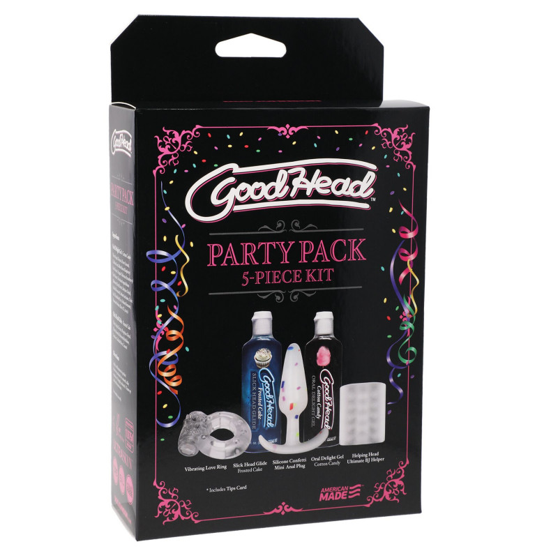 Вигляд збоку на упаковку набору Doc Johnson GoodHead - Party Pack