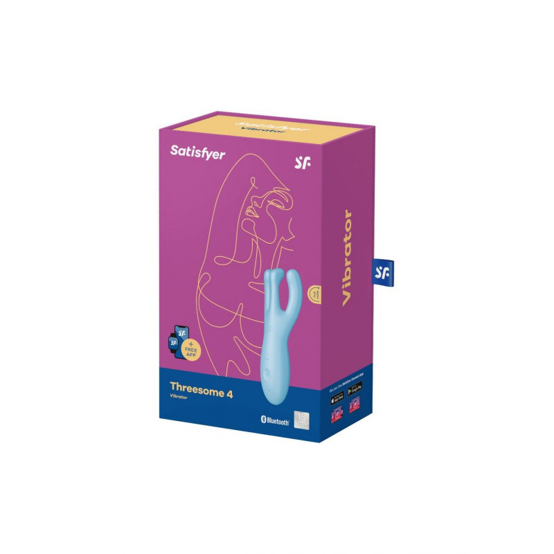 Три силіконові пальчики вібратора Satisfyer Threesome 4 Blue, що рухаються незалежно для максимальної стимуляції