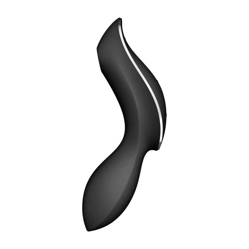 Satisfyer Curvy Trinity 2 Black: демонстрація головки стимулятора, текстура та деталізація