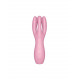Кліторальний вібратор Satisfyer Threesome 3 Pink з трьома пальчиками, рожевий, вид збоку, деталі вигинів
