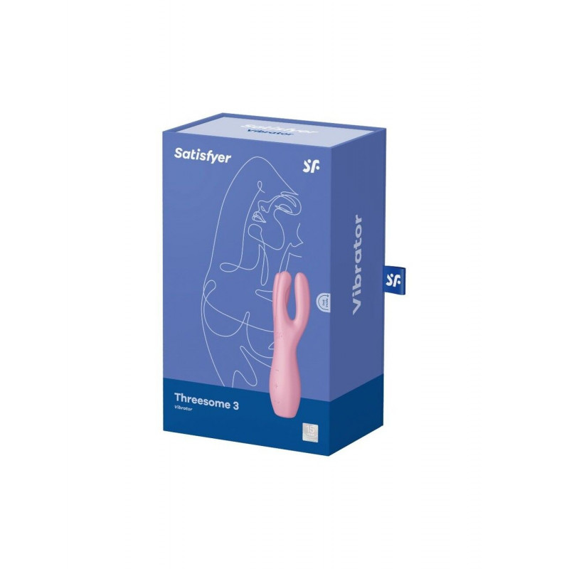 Кліторальний вібратор Satisfyer Threesome 3 Pink, рожевий, текстура силікону, делікатний дотик