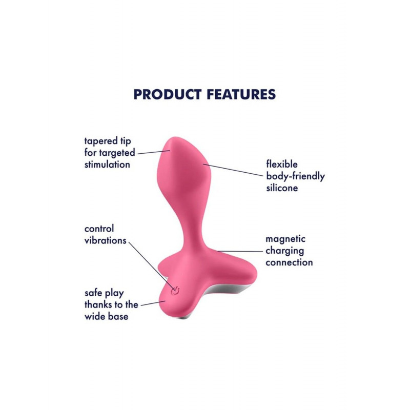 Текстура гладкого силікону анальної вібропробки Satisfyer Game Changer Pink
