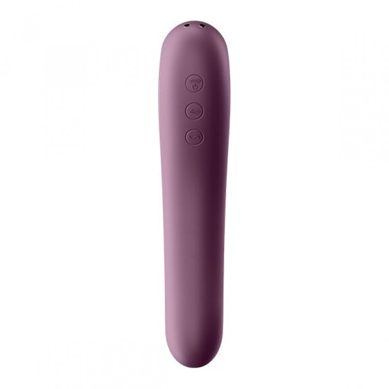 Текстура матеріалу вакуумного стимулятора Satisfyer Dual Kiss Wine Red