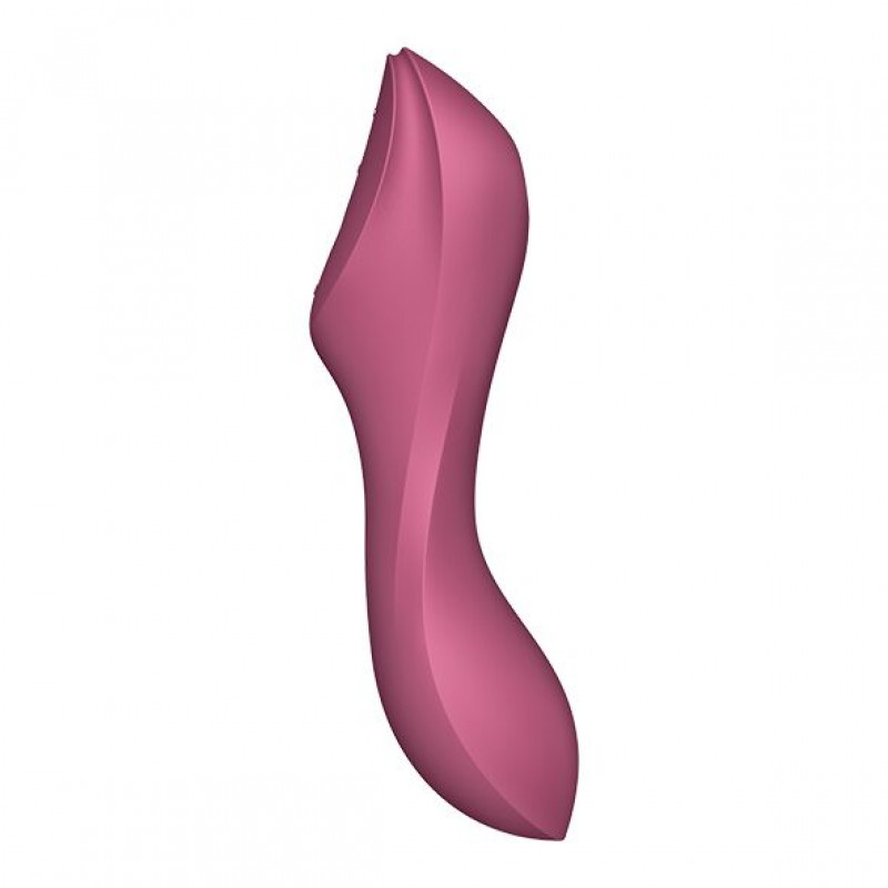 Satisfyer Curvy Trinity 3 Red - вид збоку, що демонструє ергономічну форму