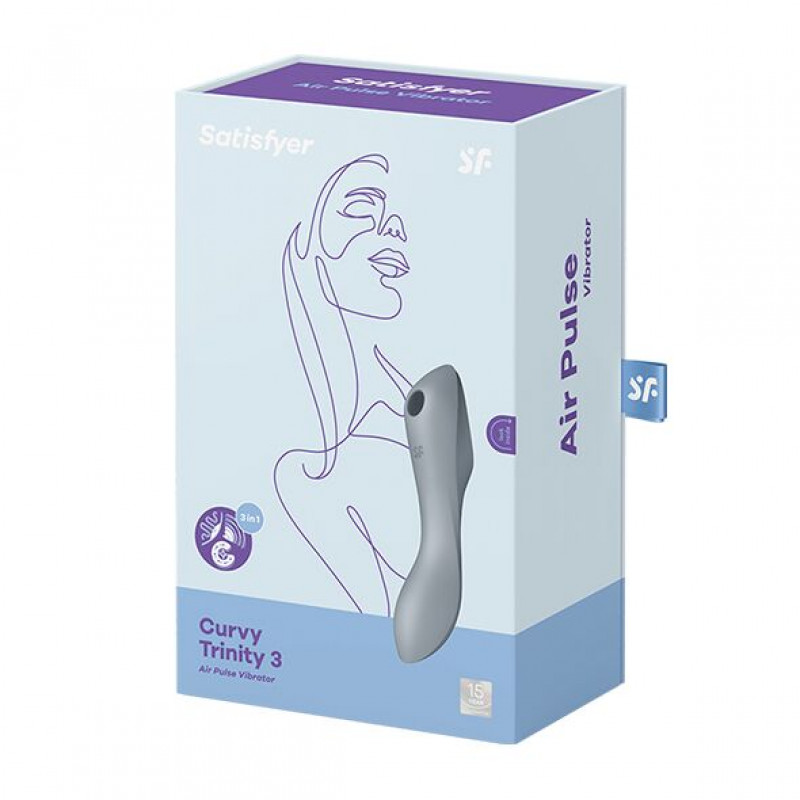 Satisfyer Curvy Trinity 3 BlueGrey в дії