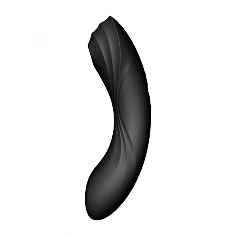 Satisfyer Curvy Trinity 4 Black – детальний вигляд спереду, акцент на кнопку живлення