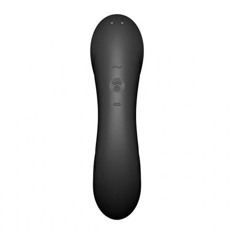 Вакуумний стимулятор Satisfyer Curvy Trinity 4 Black – вид збоку, демонстрація вигнутої форми