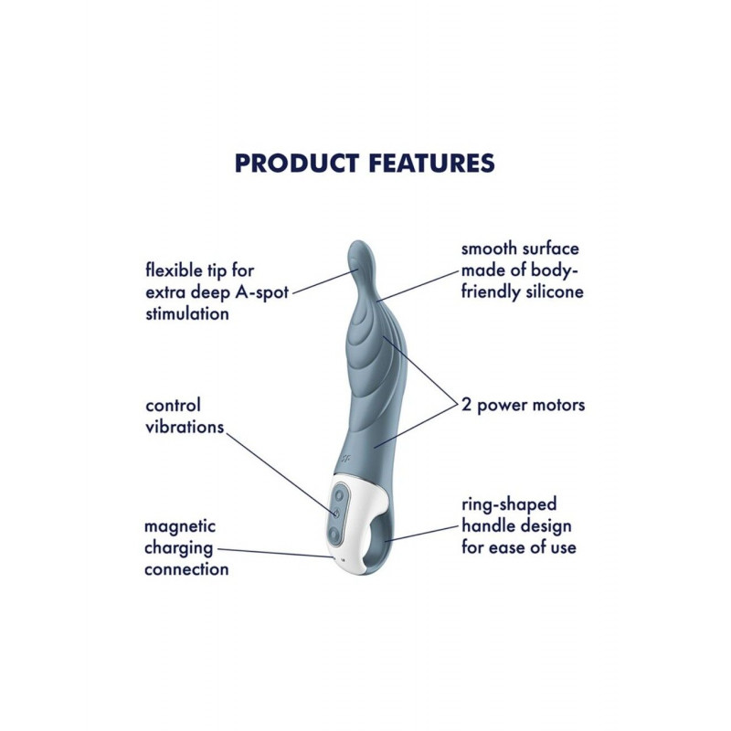 Упаковка вібратора Satisfyer A-Mazing 2 Grey, розкішний дизайн, комплект поставки
