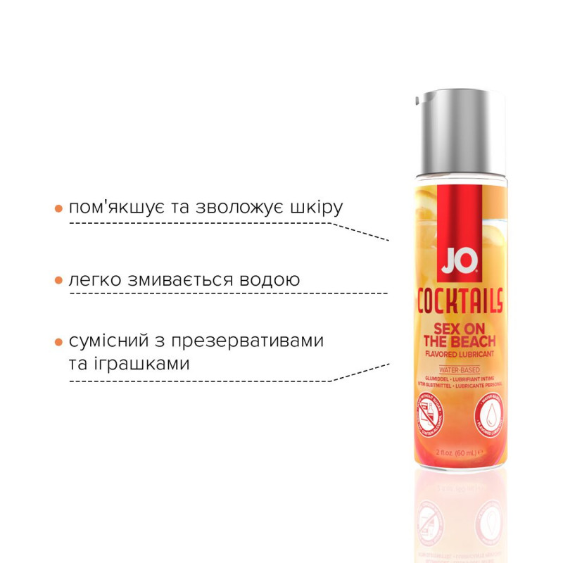 Упаковка лубриканта JO Cocktails Sex on the Beach - привабливий дизайн