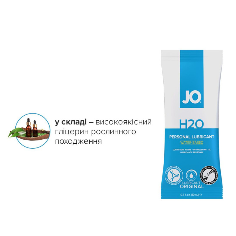 Розгорнутий набір лубрикантів JO H2O Original, 12 стиків
