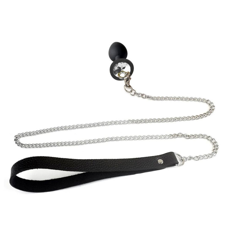 Анальна пробка Art of Sex Metal Anal Plug L, чорна, вид збоку, демонструє гладку силіконову текстуру