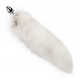 Анальна пробка Art of Sex size M White fox - демонстрація хвоста з натурального білого хутра