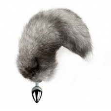 Анальна пробка Art of Sex Artctic fox Металева з хвостом з натурального хутра size M — Keks-Hub