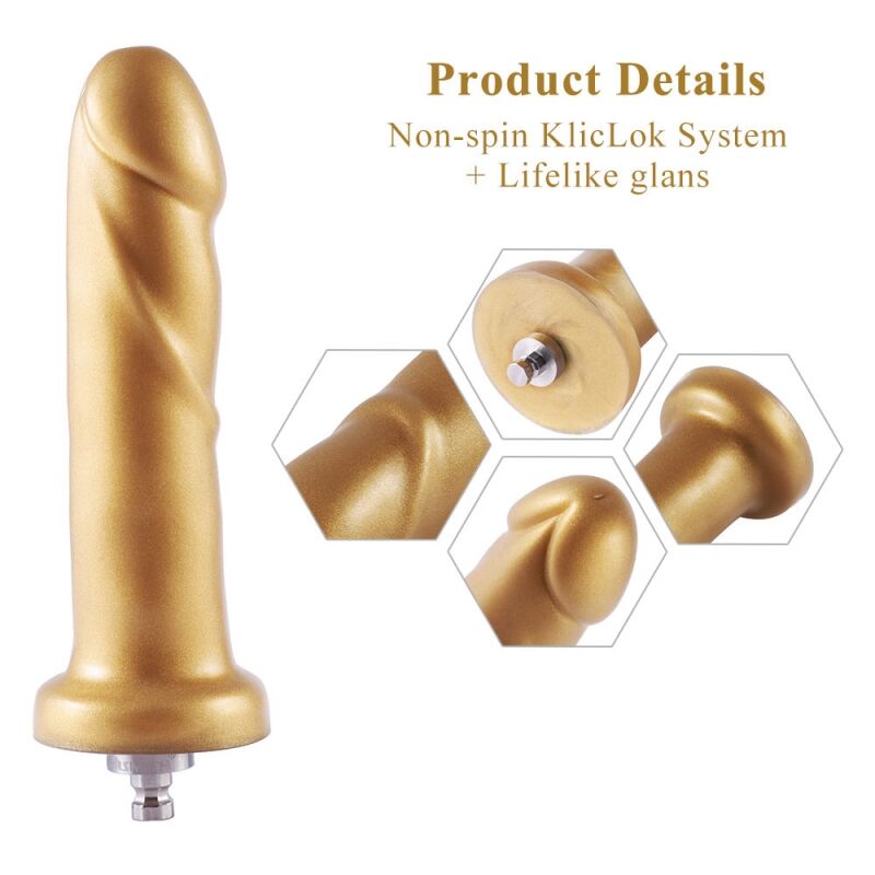 Hismith Golden Silicone Dildo 6.8