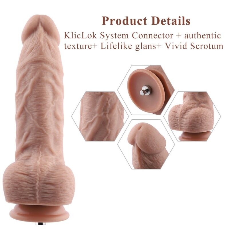 Гнучкий фалоімітатор Hismith 9.25″ Silicone Dildo - вид збоку, підкреслення гнучкості