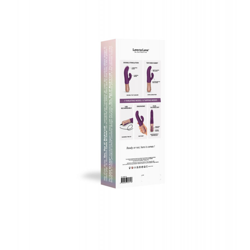 Вібратор-кролик Love To Love SASSY BUNNY Purple Rain, у комплекті з кабелем для зарядки