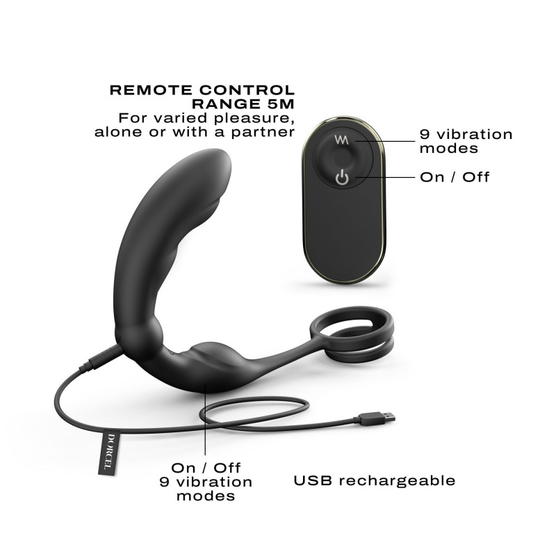 Упаковка масажера простати Dorcel P-Ring: елегантна коробка, що підкреслює преміальний бренд Dorcel