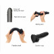 Фалоімітатор Strap-On-Me Sliding Skin Realistic Dildo Black XL - крупним планом текстура поверхні, що імітує шкіру