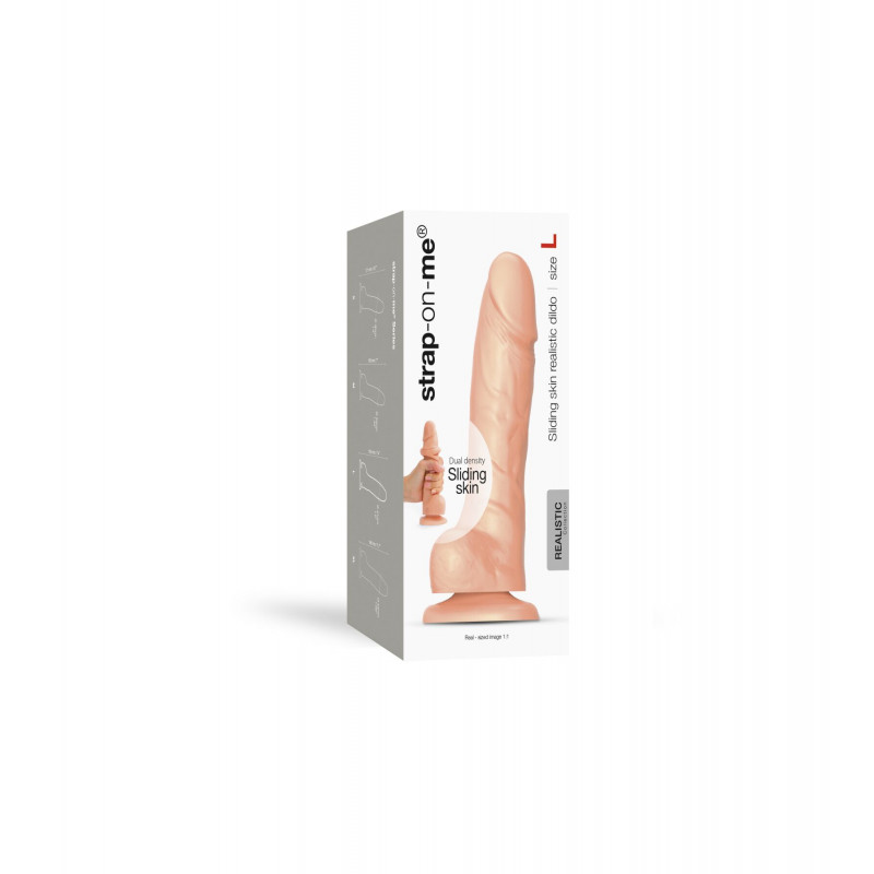 Застосування фалоімітатора Strap-On-Me Sliding Skin Realistic Dildo Vanille L