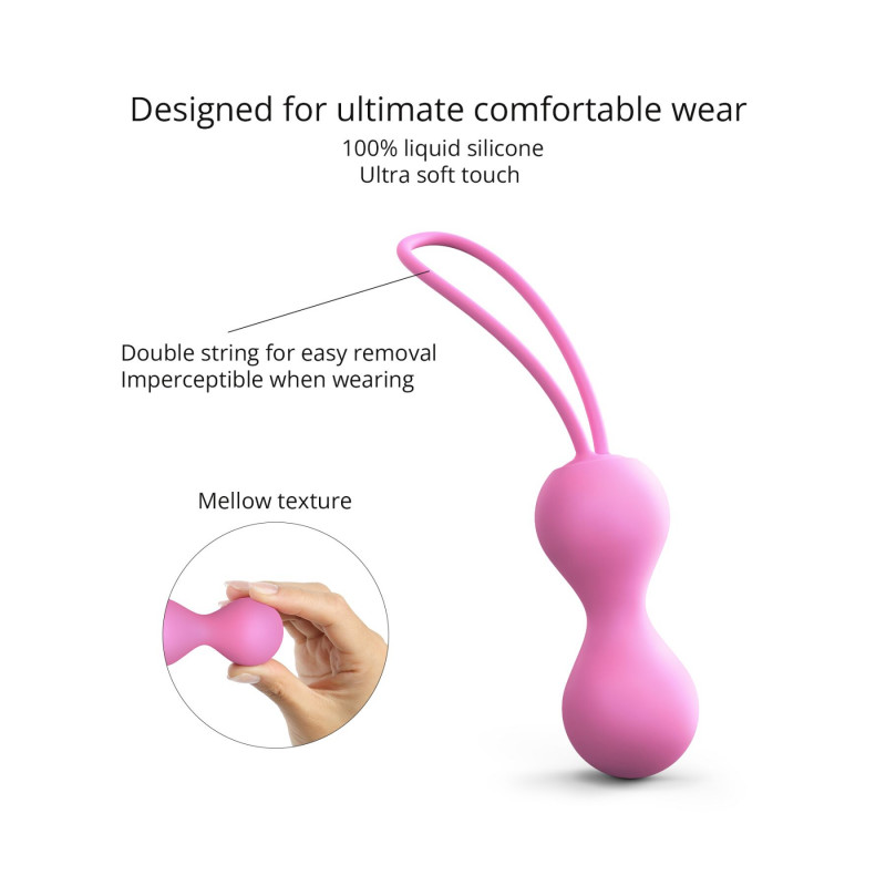 Вагінальні кульки Love To Love JOIA PINK PASSION, вид збоку, акцент на їхній ергономічній формі