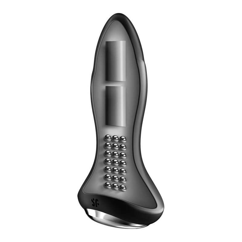 Анальна смарт-вібропробка Satisfyer Rotator Plug 1+ Black з елементами перлинного масажу, крупний план