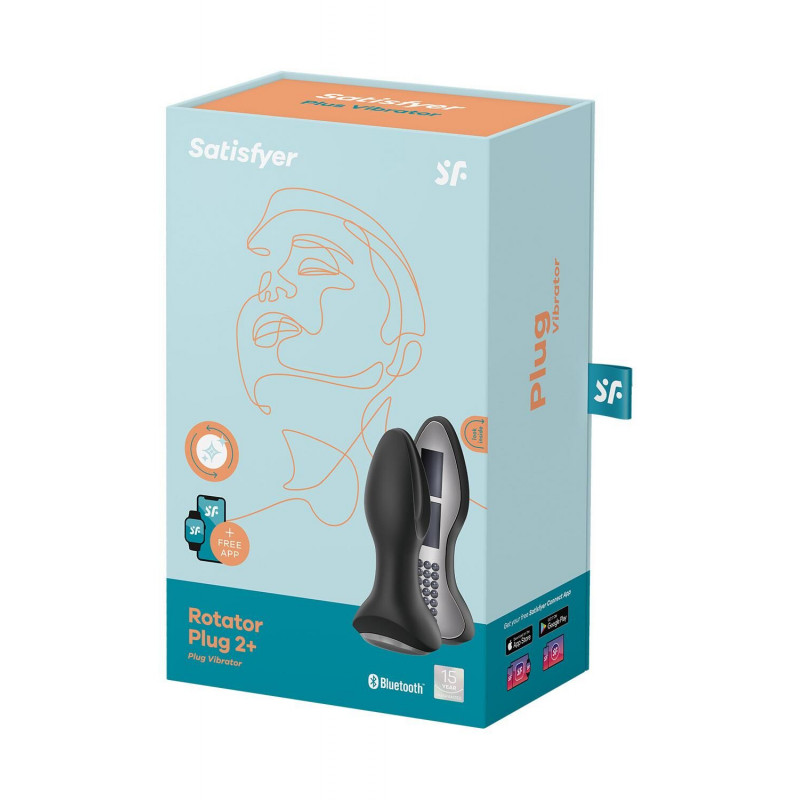 Комплектація анальної смарт-вібропробки Satisfyer Rotator Plug 2+ Black: сама пробка, зарядний кабель та інструкція