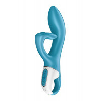 Вібратор-кролик Satisfyer Embrace me Turquoise, потрійний відросток, 2 мотори, діаметр 3,6 см
