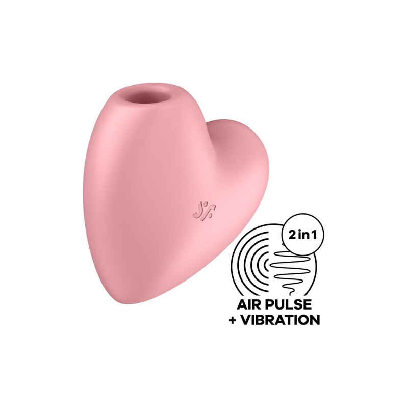 Satisfyer Cutie Heart Light Red: вид збоку, демонструє ергономічну форму та кнопку управління